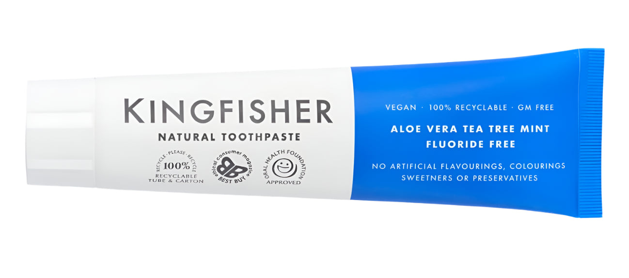 Kingfisher Natural Aloe Vera Tea Tree Mint Fluoride FREE Toothpaste 100ml