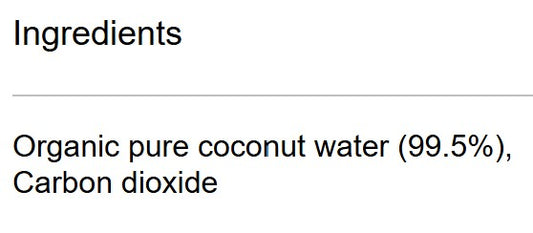 Bonsoy Sparkling Organic Coconut Water Natural ingredients