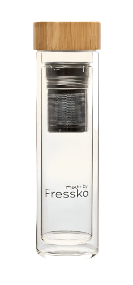 Made by Fressko Lift Infuser Glass Flask 500ml with Stainless Steel infuser basket