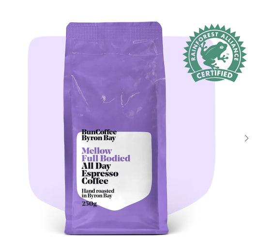 Bun Coffee Byron Bay All Day Blend Whole Beans 250g