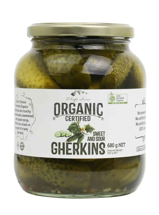 Chef's Choice Certified Organic Gherkins 680g