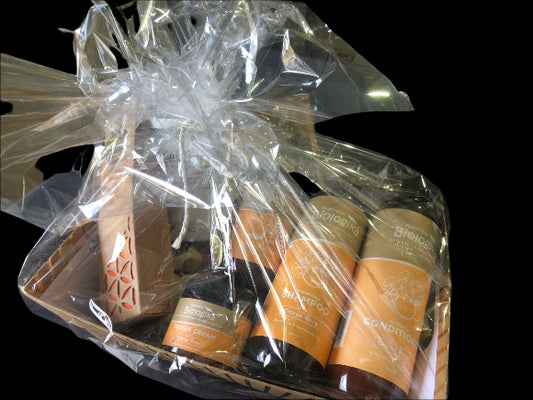 Orange Oasis Gifting Hamper including Biologika Hair and Skin Care range in Citrus Rose, Organic Goodness incense cones and Made by Fressko Camino Reusable Coffee cup