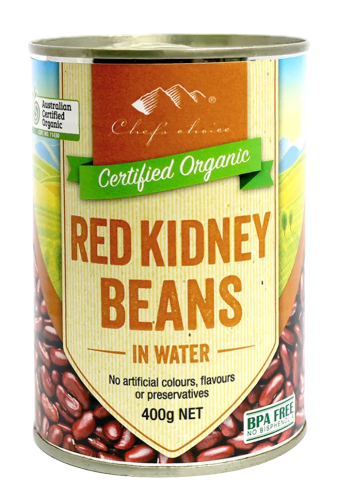 Chef's Choice Certified Organic Red Kidney Beans in Water 400g