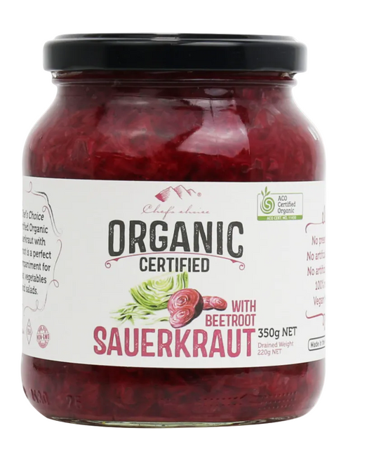 Chef's Choice Certified Organic Sauerkraut with Beetroot 350g