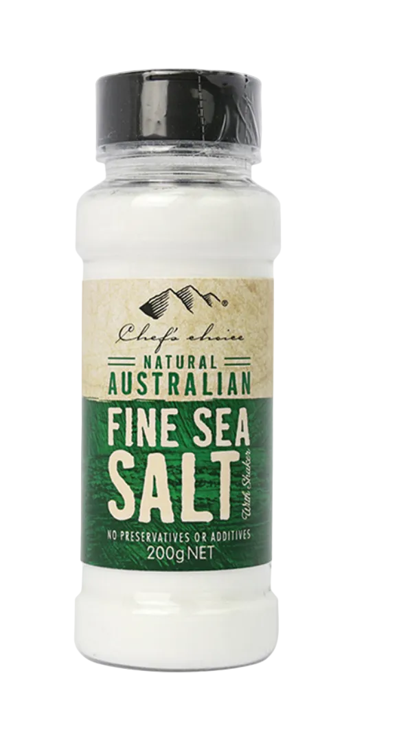 Chef's Choice Natural Australian Fine Sea Salt with – Shaker 200g