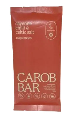 Maple Moon Cayenne Chilli & Rock Salt Vegan Carob Bar 90g