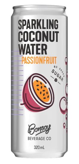 Bonsoy Sparkling Coconut Water Passionfruit 320ml