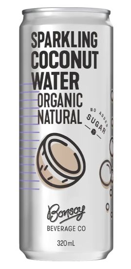 Bonsoy Organic Sparkling Coconut Water Original 320ml