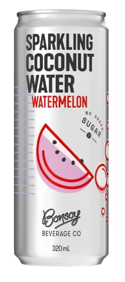 Bonsoy Sparkling Coconut Water Watermelon 320ml
