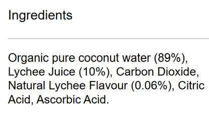 Bonsoy Sparkling Coconut Water Lychee flavour ingredients