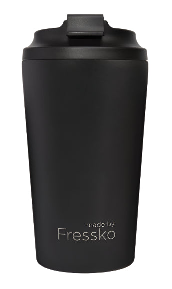 Made by Fressko Grande Reusable Cup 475ml in colour Coal with black lid