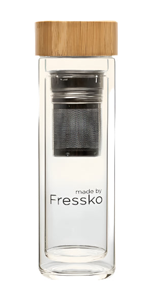 Made by Fressko Tour Glass Infuser Flask 400ml with Stainless Steel infuser basket